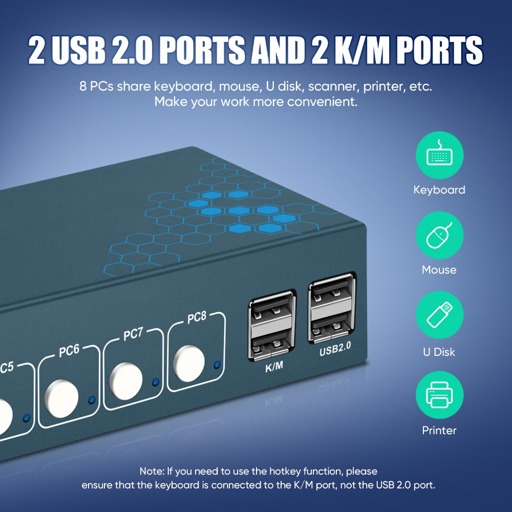 Commutateur KVM à 8 ports USB  - Gaming Keyboard And Mouse For Xbox avis et prix